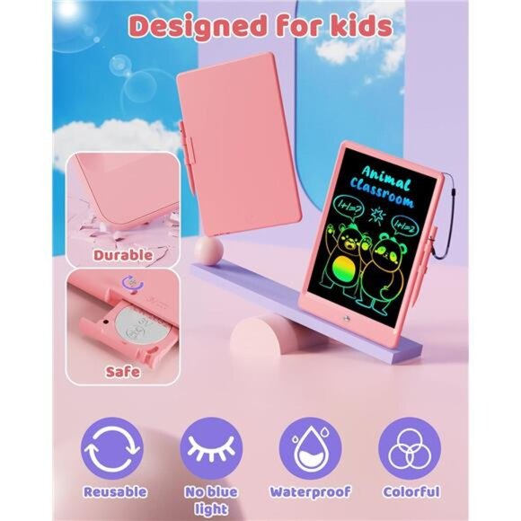 LCD Writing Tablet Doodle Board 10 Inch - Colorful Screen Electronic Toddler - Picture 2 of 7